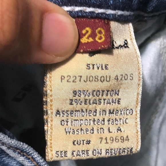 7 For All Mankind Jeans Women's 28 Dojo Cropped Light Wash Low Rise Denim - Picture 4 of 6